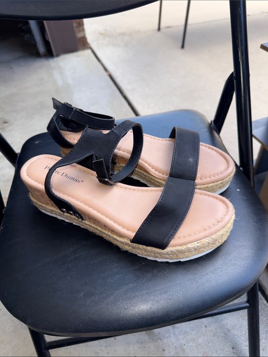 Pierre Dumas Shoes - Pierre Dumas Black Espadrille Platform Sandals